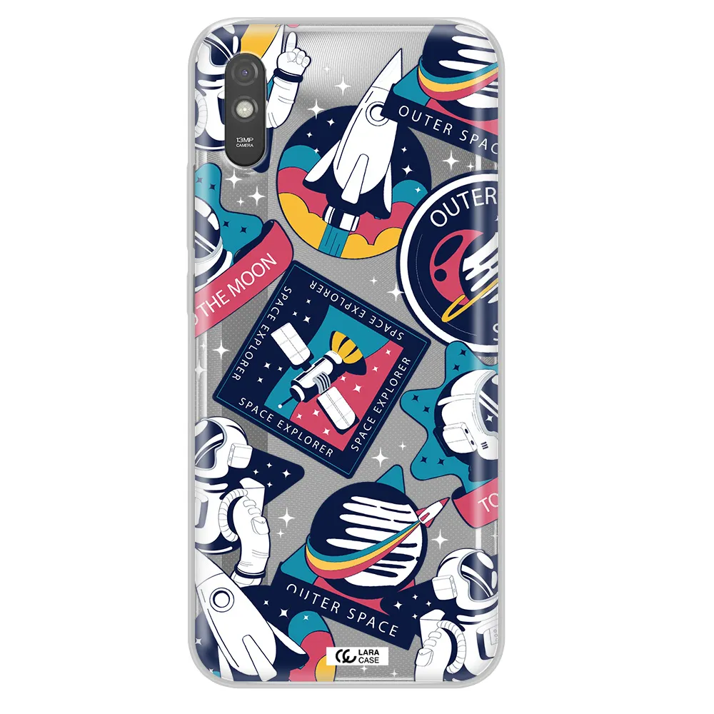 Astronaut Stickers Xiaomi Redmi 9A Clear TPU Case