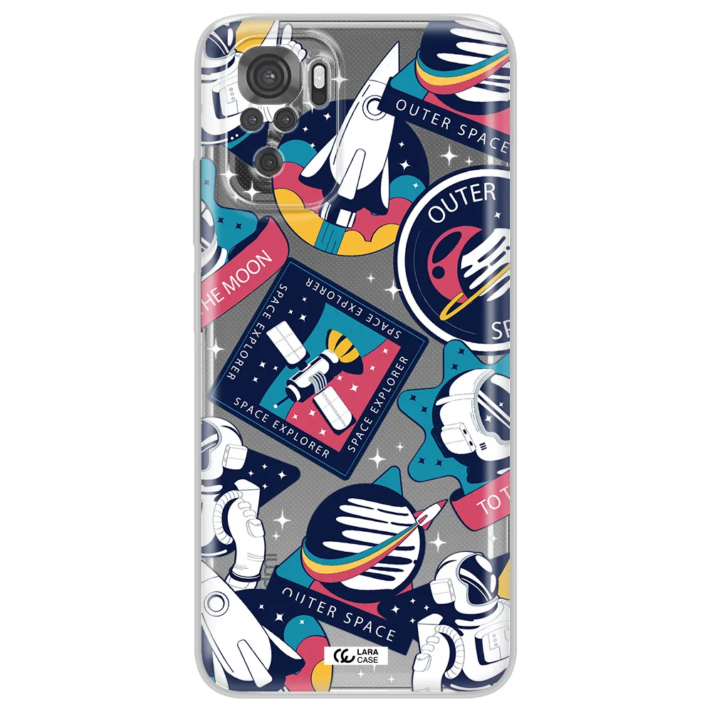 Astronaut Stickers Xiaomi Redmi Note 10S Clear Tpu Case