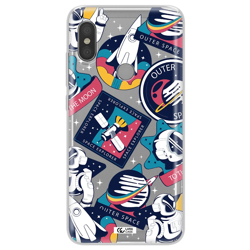 Astronaut Stickers Xiaomi Redmi Note 6 Pro Clear TPU Case