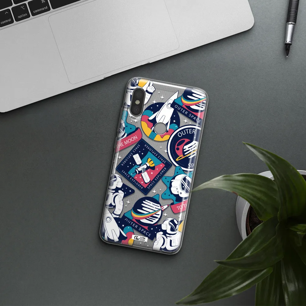 Astronaut Stickers Xiaomi Redmi Note 6 Pro Clear TPU Case