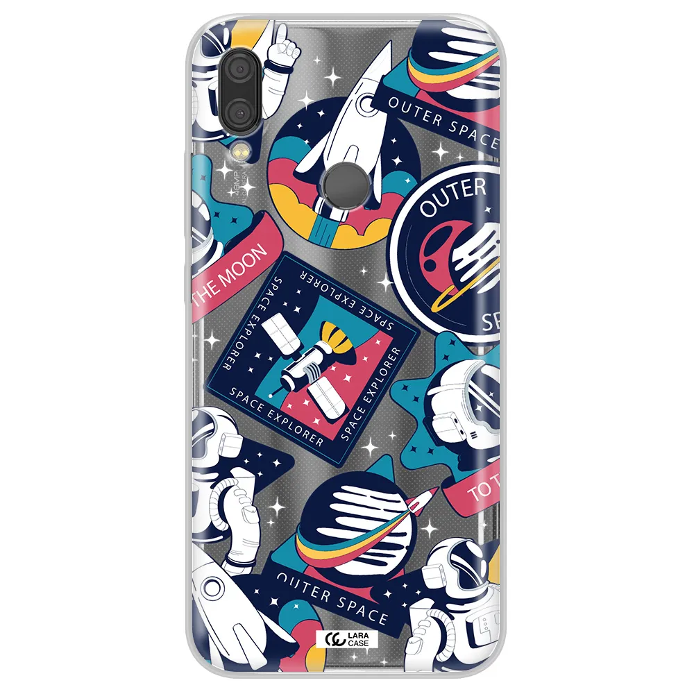 Astronaut Stickers Xiaomi Redmi Note 7 Clear TPU Case