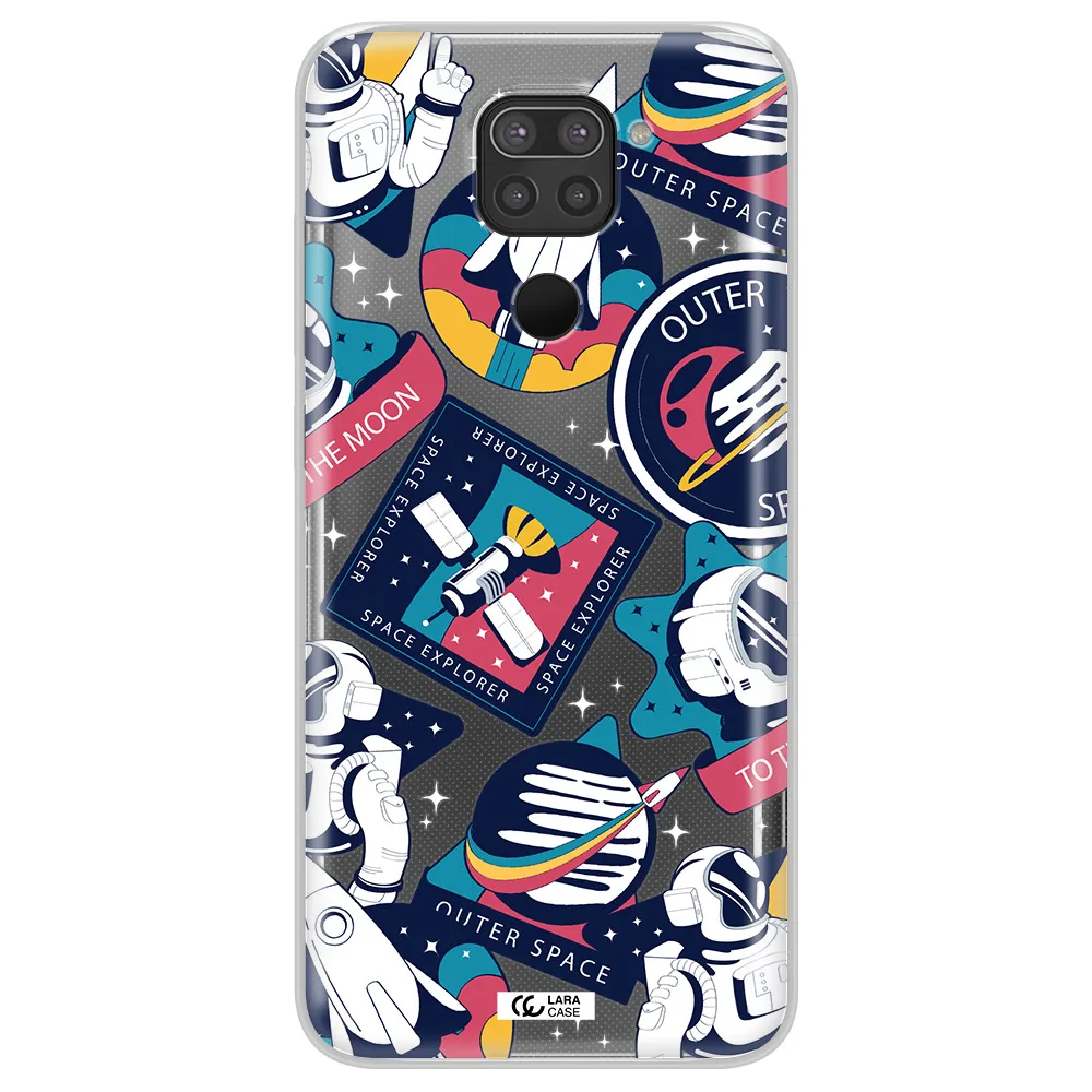 Astronaut Stickers Xiaomi Redmi Note 9 Clear TPU Case