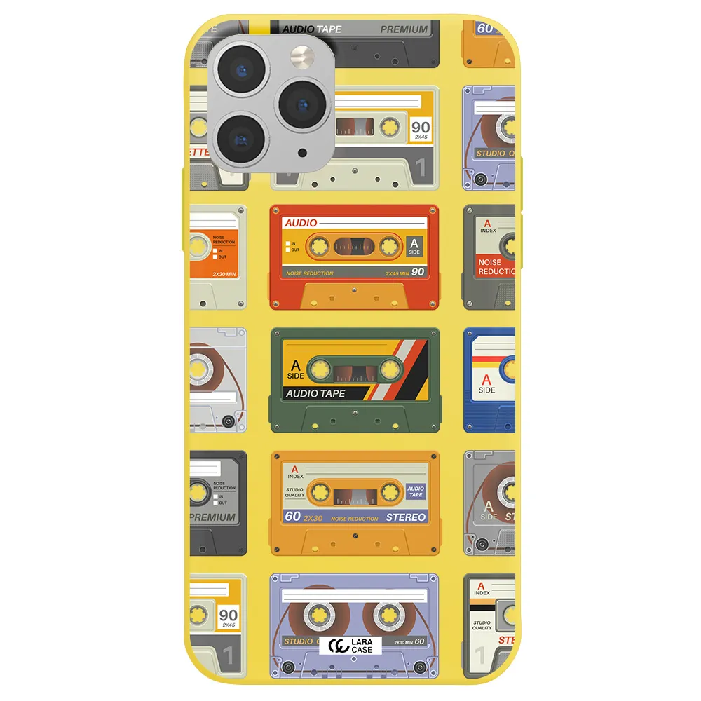 All My Cassettes Apple iPhone 11 pro max Silicone canary yellow Case