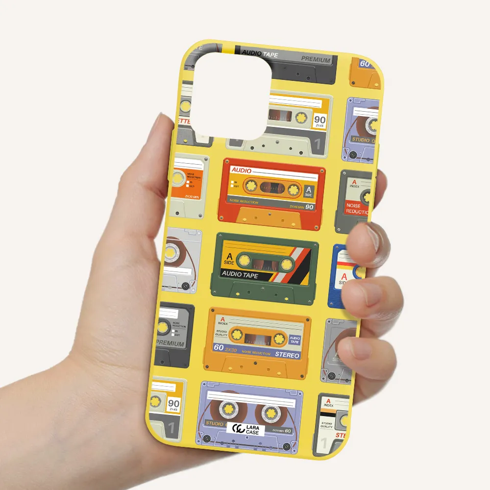 All My Cassettes Apple iPhone 11 pro max Silicone canary yellow Case