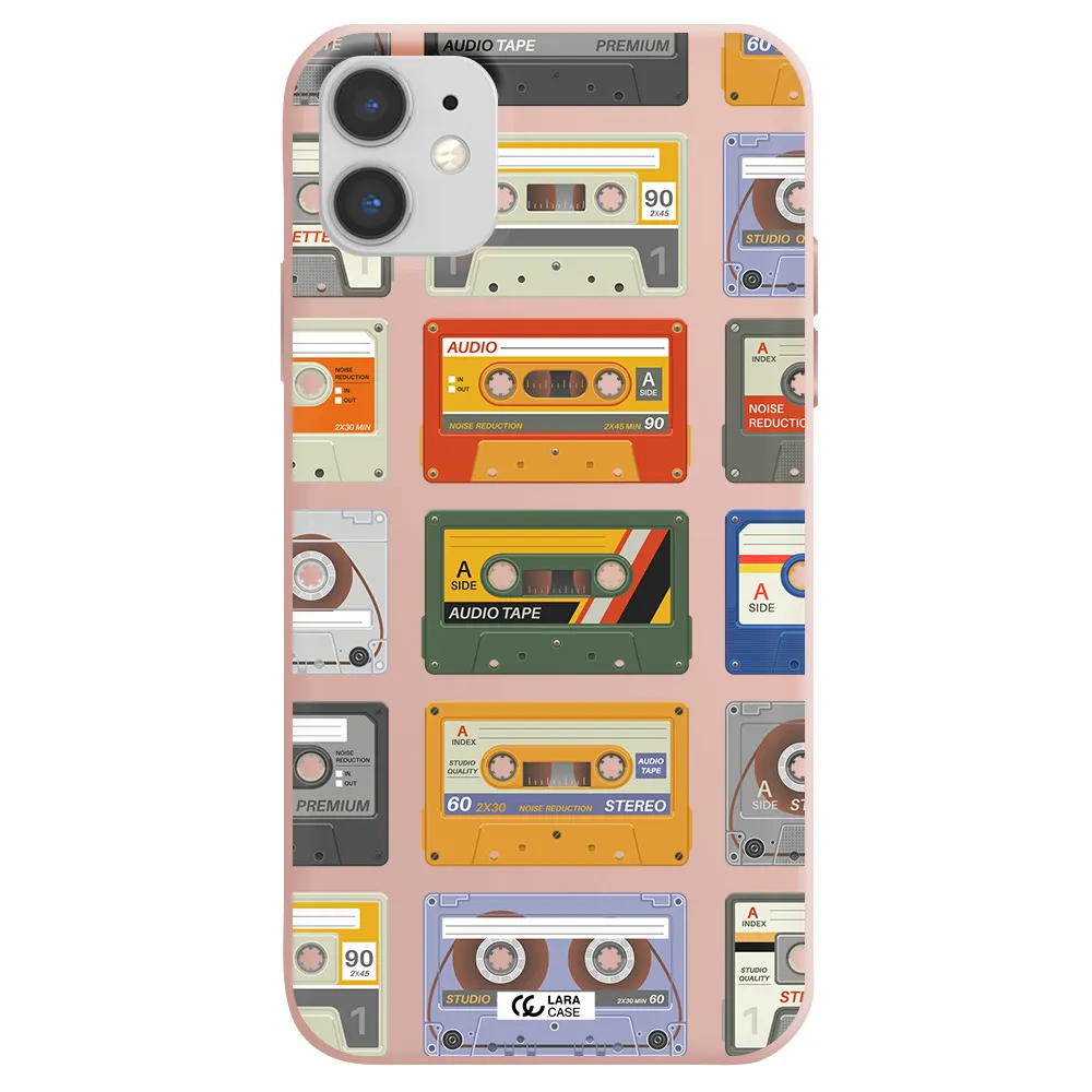 All My Cassettes Apple iPhone 11 Silicone pastel pink Case