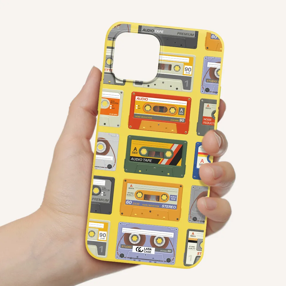 All My Cassettes Apple iPhone 12 mini Silicone canary yellow Case