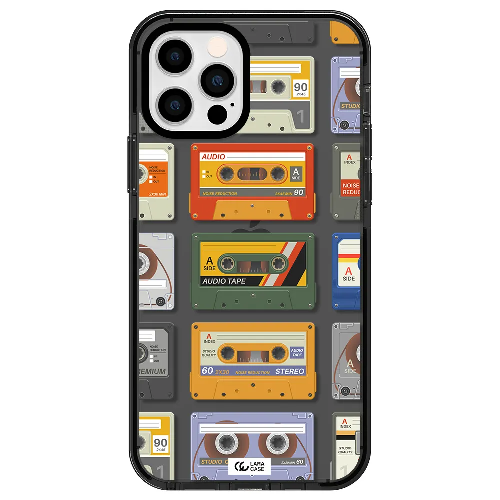 All My Cassettes Apple iPhone 12 pro impact Smoke Black Case
