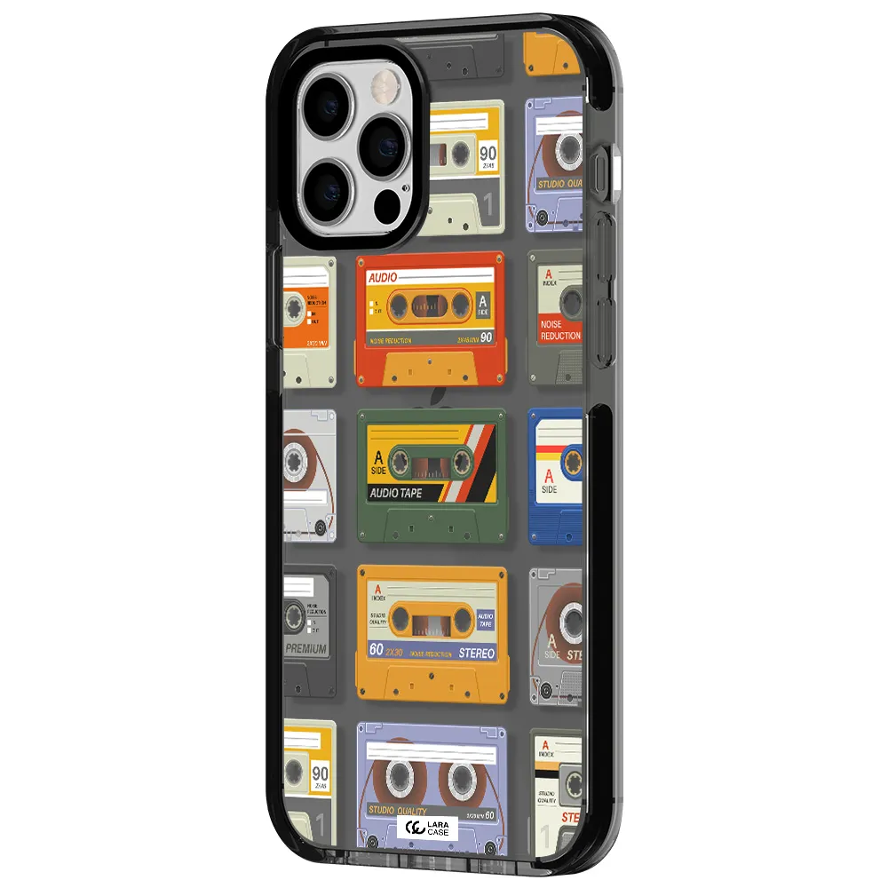 All My Cassettes Apple iPhone 12 pro impact Smoke Black Case