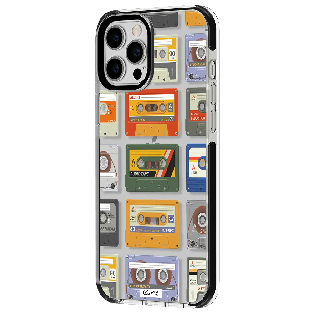 All My Cassettes Apple iPhone 12 pro max impact black border Case