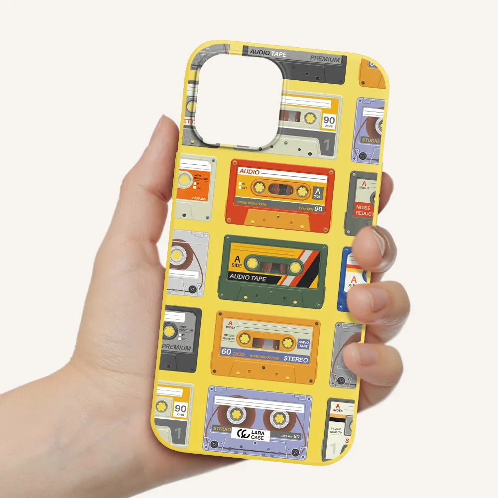 All My Cassettes Apple iPhone 12 pro max Silicone canary yellow Case