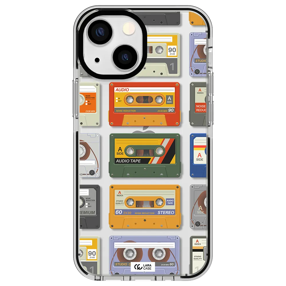 All My Cassettes Apple iPhone 13 mini impact black border Case