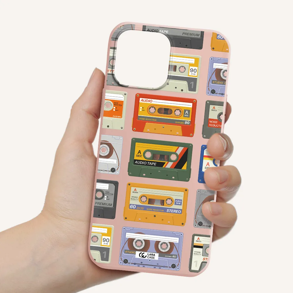 All My Cassettes Apple iPhone 13 Pro Max Silicone pastel pink Case
