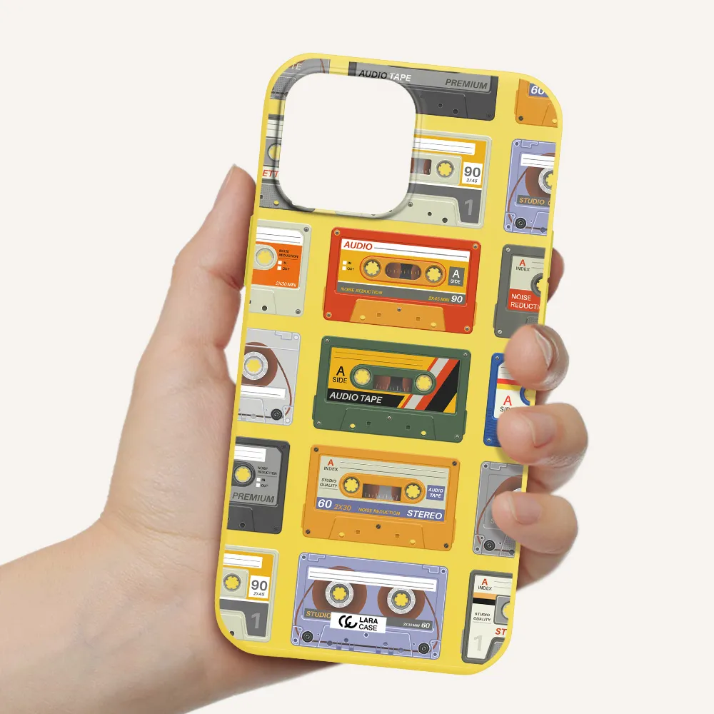 All My Cassettes Apple iPhone 13 Pro Silicone canary yellow Case