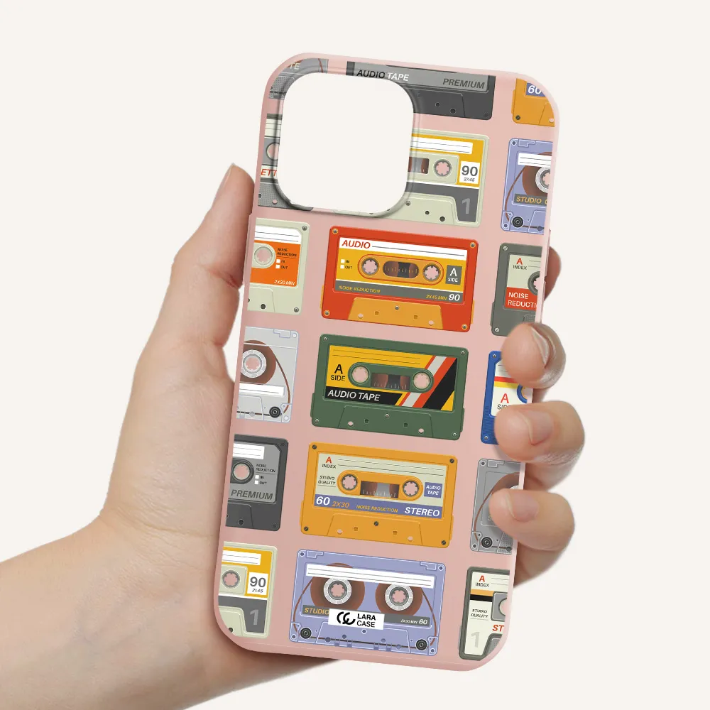 All My Cassettes Apple iPhone 13 Pro Silicone pastel pink Case