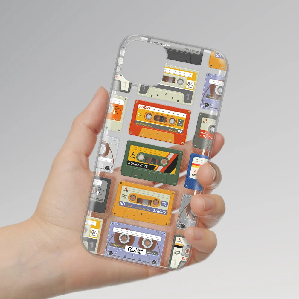 All My Cassettes Apple iPhone 14 plus Clear TPU Case