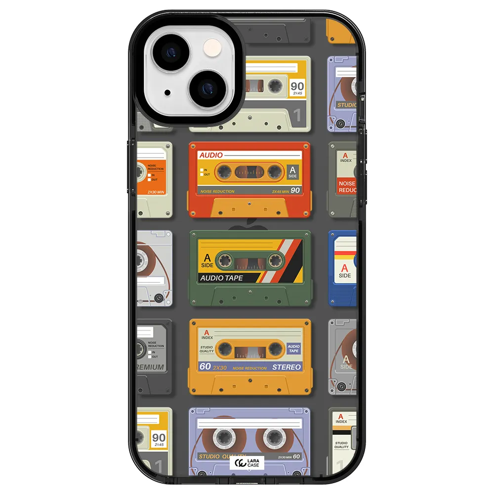 All My Cassettes Apple iPhone 14 plus impact Smoke Black Case
