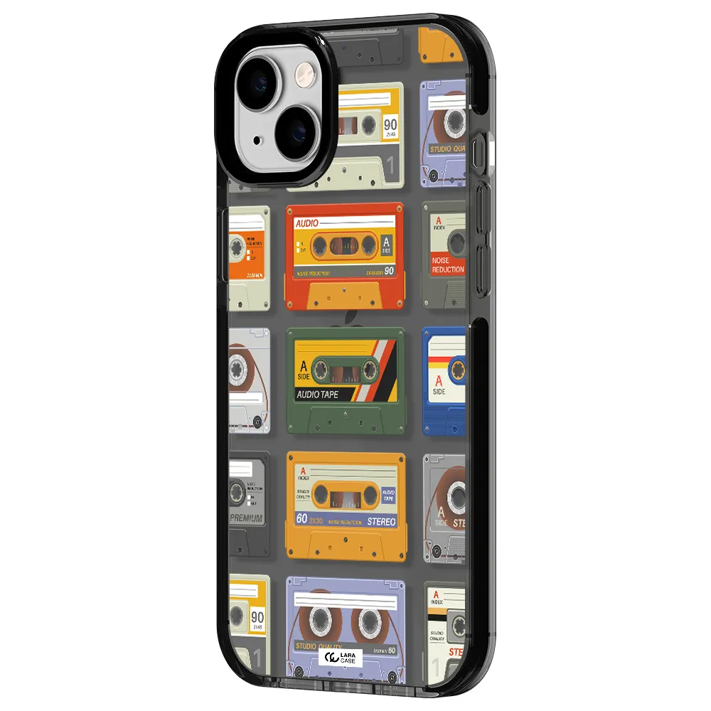 All My Cassettes Apple iPhone 14 plus impact Smoke Black Case