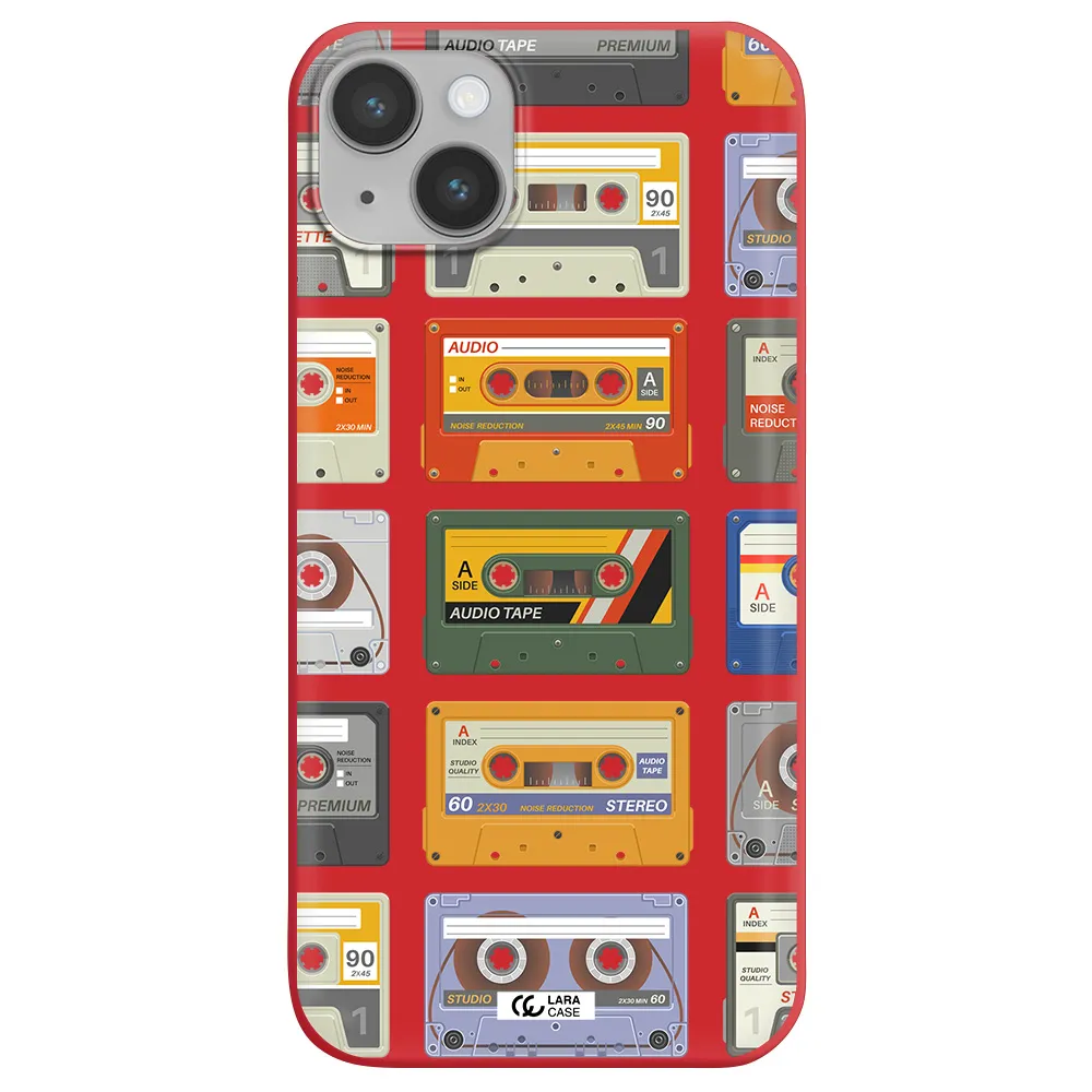 All My Cassettes Apple iPhone 14 plus Silicone Imperial Red Case