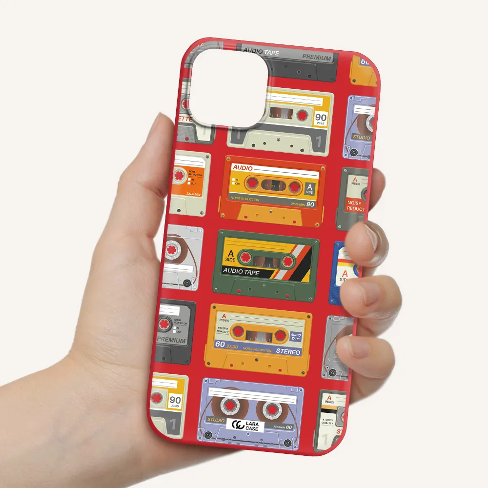 All My Cassettes Apple iPhone 14 plus Silicone Imperial Red Case