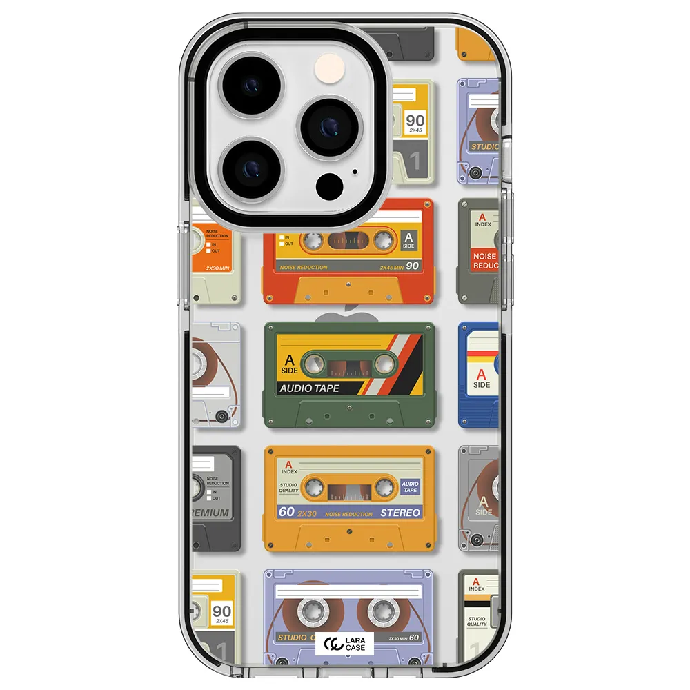 All My Cassettes Apple iPhone 14 pro impact black border Case