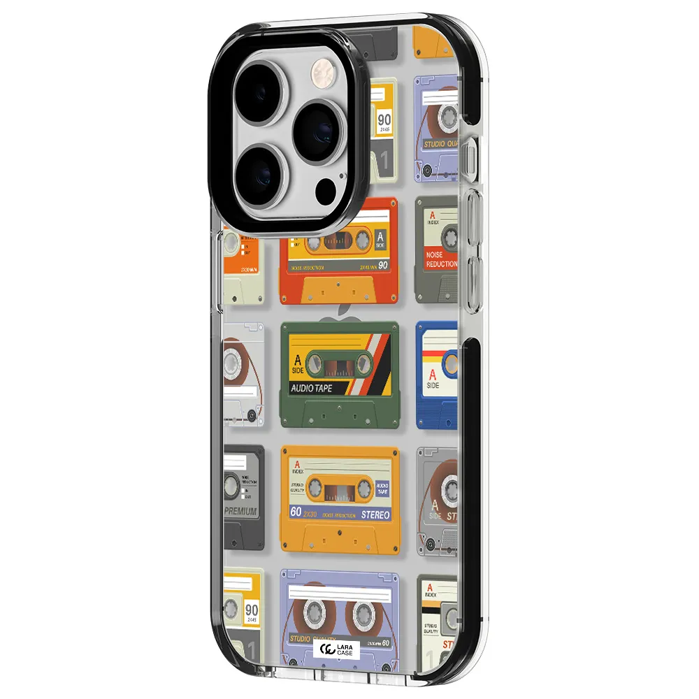 All My Cassettes Apple iPhone 14 pro impact black border Case
