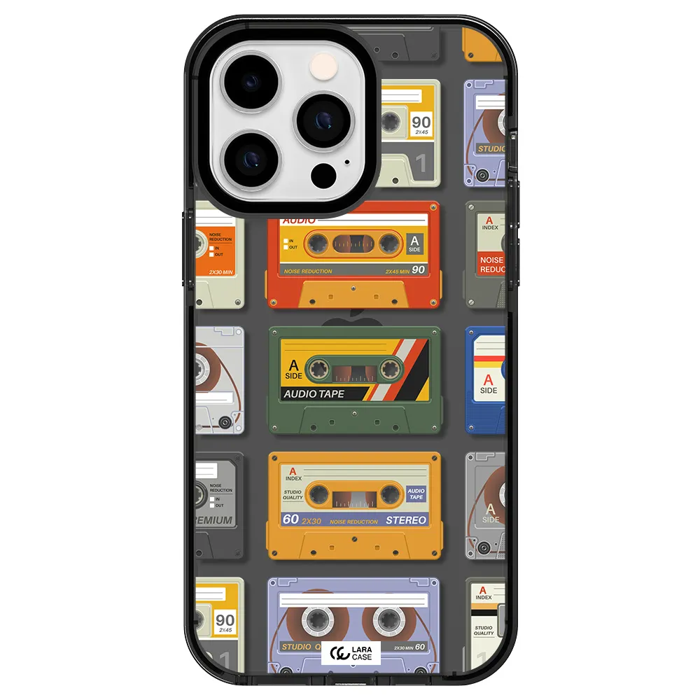 All My Cassettes Apple iPhone 14 pro max impact Smoke Black Case