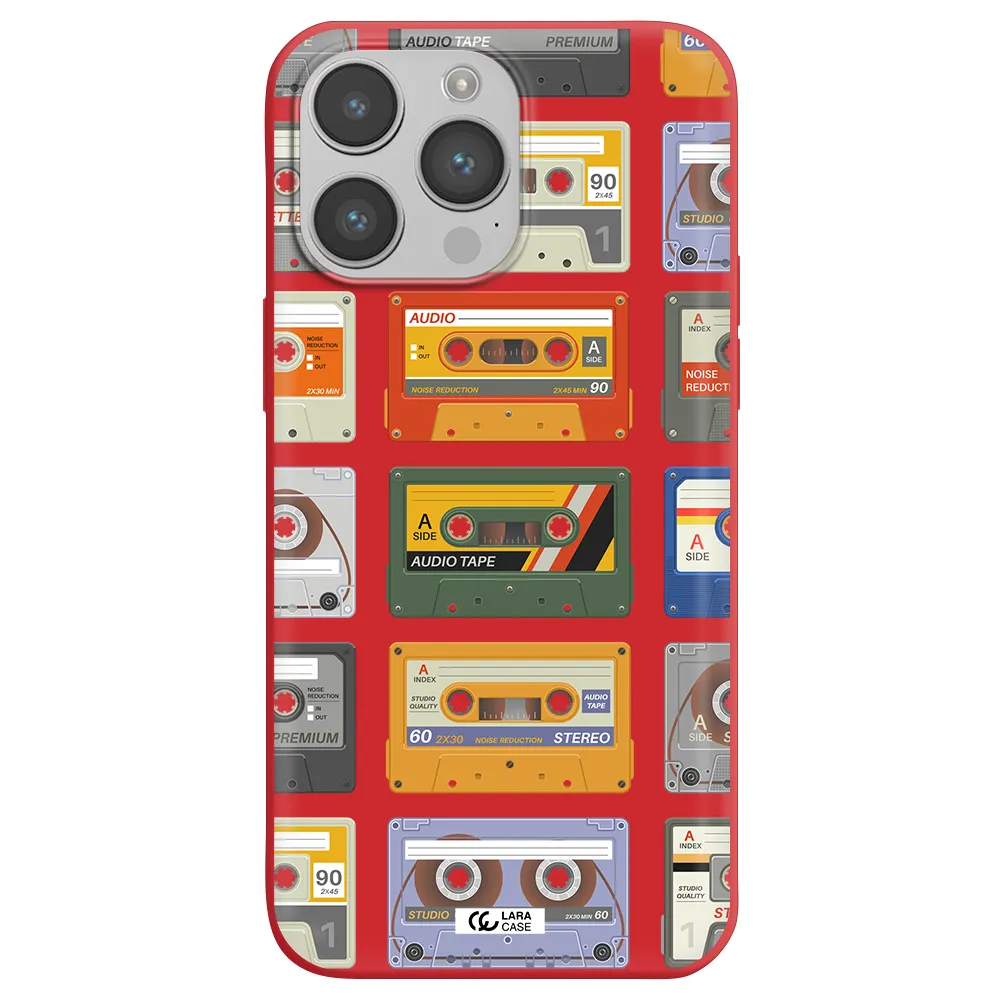 All My Cassettes Apple iPhone 14 pro max Silicone Imperial Red Case