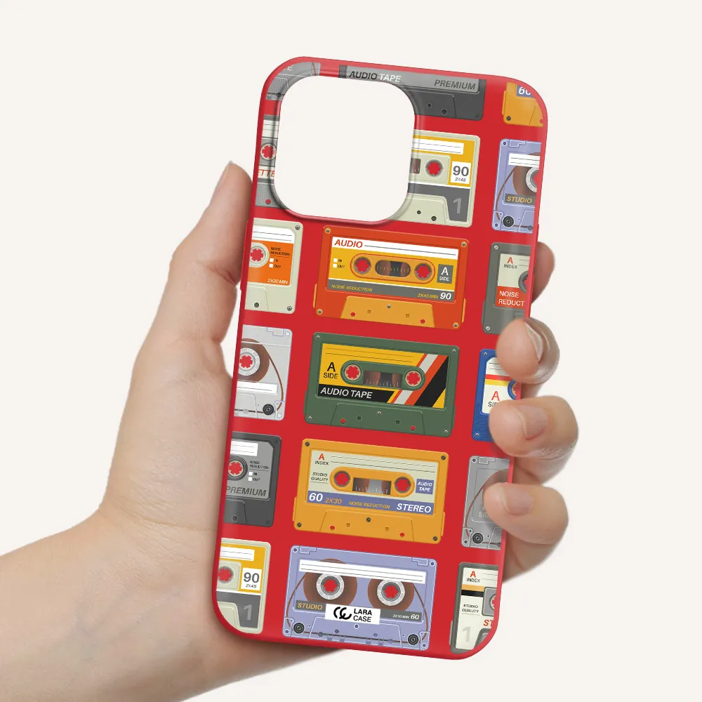 All My Cassettes Apple iPhone 14 pro max Silicone Imperial Red Case