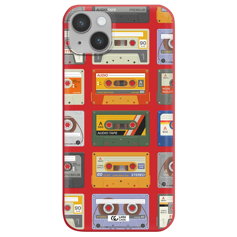 All My Cassettes Apple iPhone 14 Silicone Imperial Red Case