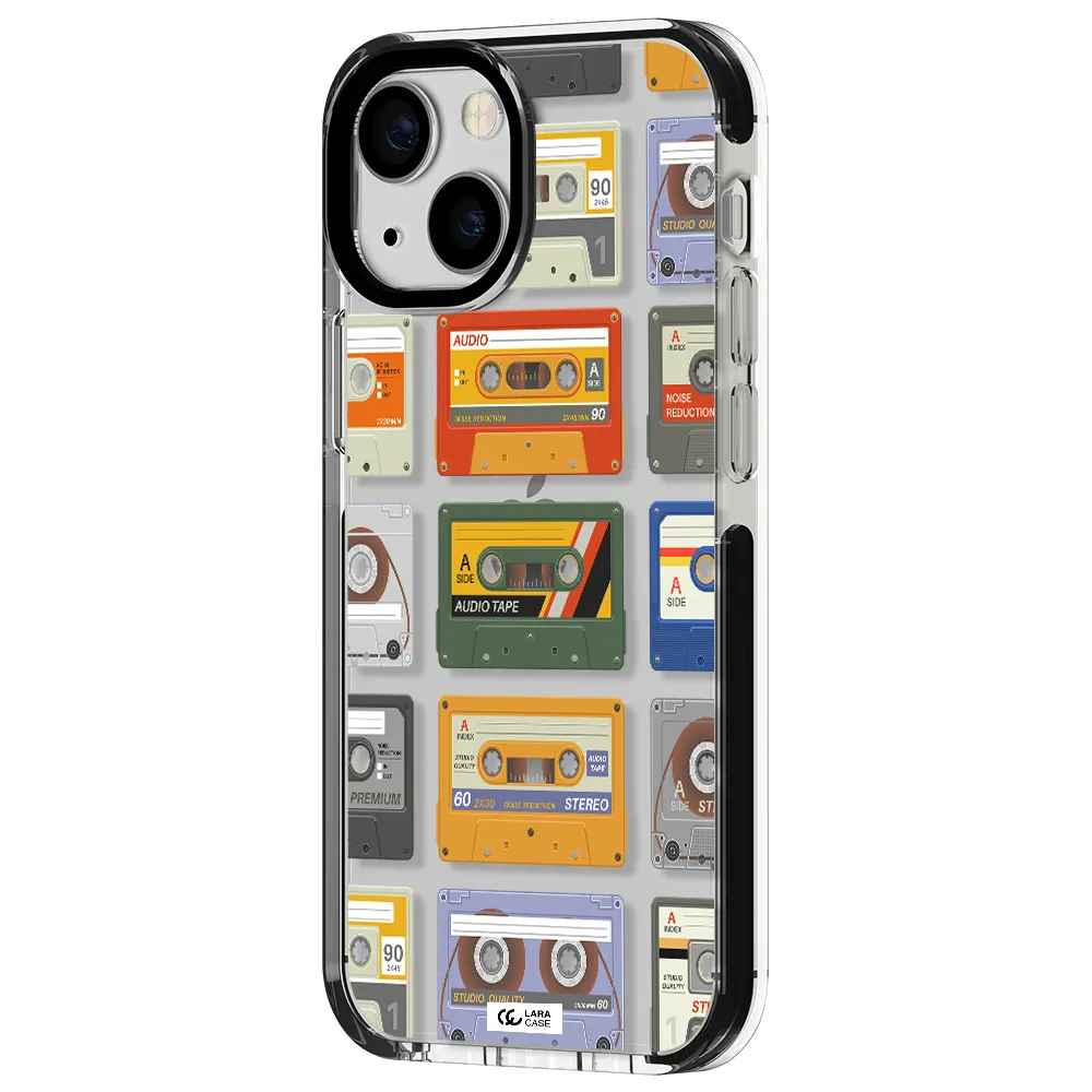 All My Cassettes Apple iPhone 15 impact black border Case