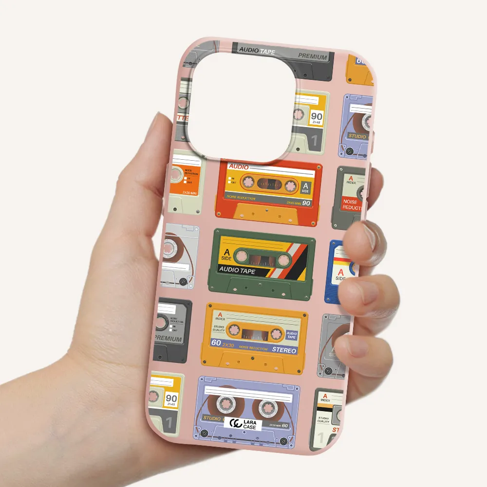 All My Cassettes Apple Iphone 15 Pro Silicone Pastel Pink Case