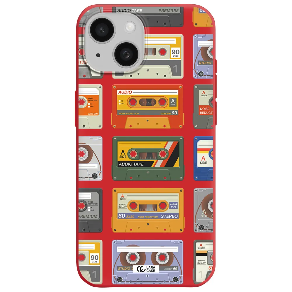 All My Cassettes Apple Iphone 15 Silicone Imperial Red Case