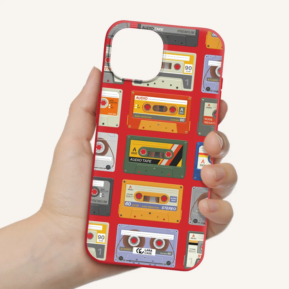 All My Cassettes Apple Iphone 15 Silicone Imperial Red Case