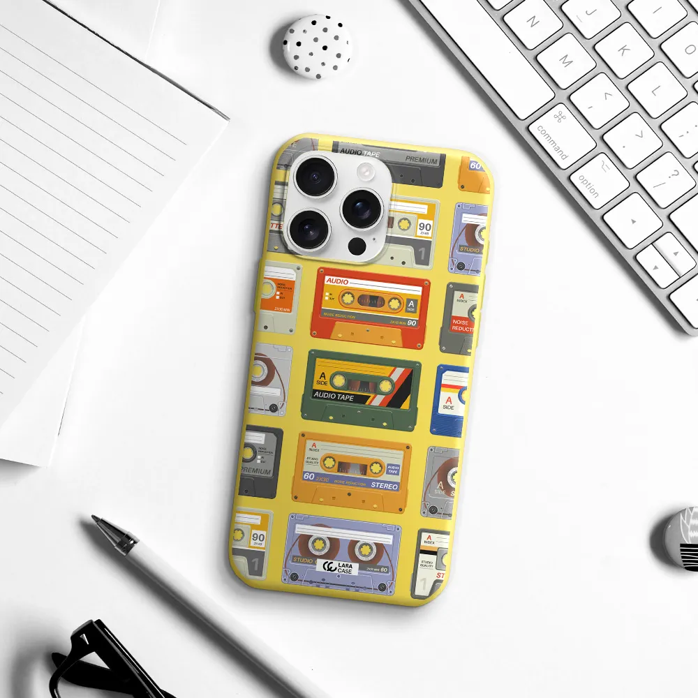 All My Cassettes Apple Iphone 16 Pro Max Silicone Canary Yellow Case