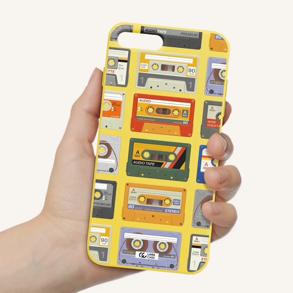All My Cassettes Apple iPhone 7 plus Silicone canary yellow Case