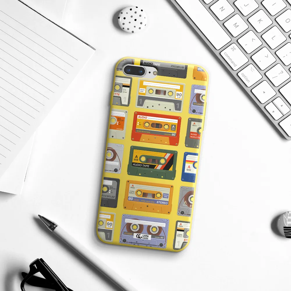 All My Cassettes Apple iPhone 7 plus Silicone canary yellow Case