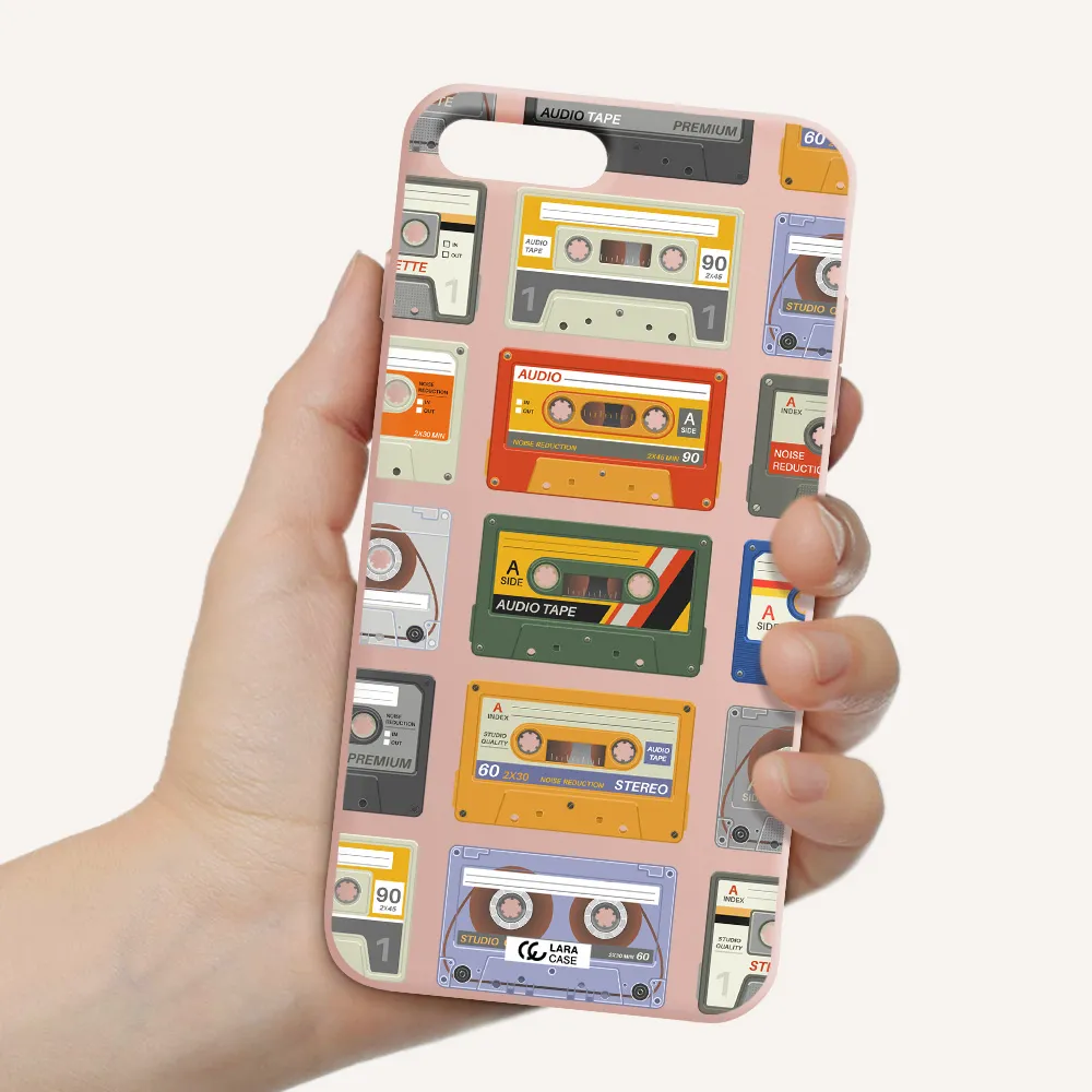 All My Cassettes Apple iPhone 7 plus Silicone pastel pink Case