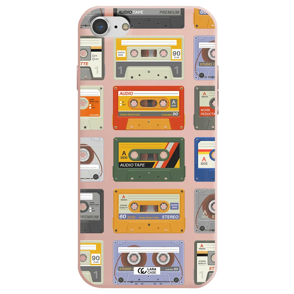 All My Cassettes Apple iPhone 7 Silicone pastel pink Case