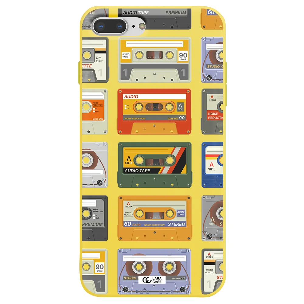 All My Cassettes Apple iPhone 8 plus Silicone canary yellow Case