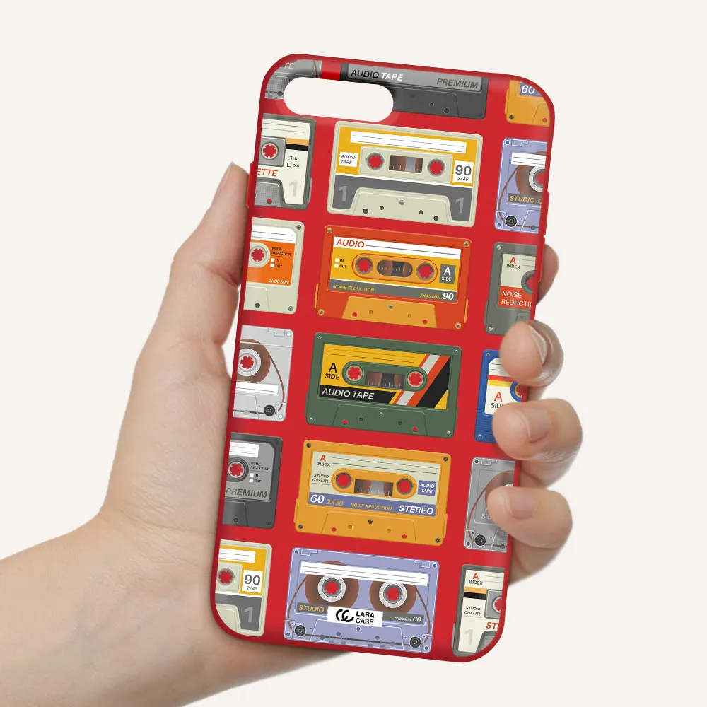 All My Cassettes Apple iPhone 8 plus Silicone Imperial Red Case