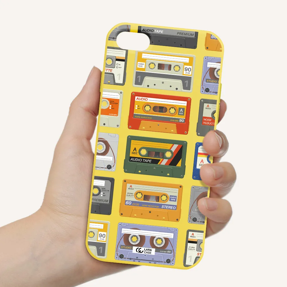 All My Cassettes Apple iPhone 8 Silicone canary yellow Case