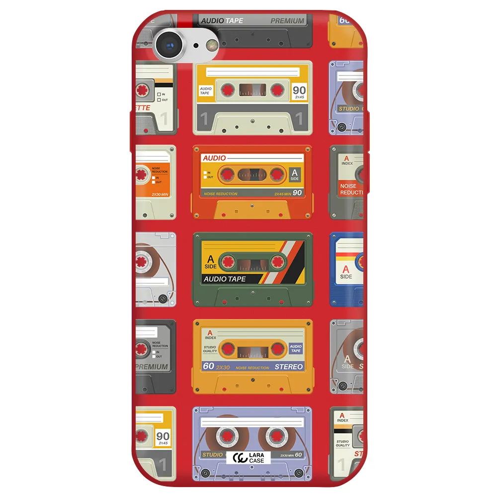 All My Cassettes Apple iPhone 8 Silicone Imperial Red Case
