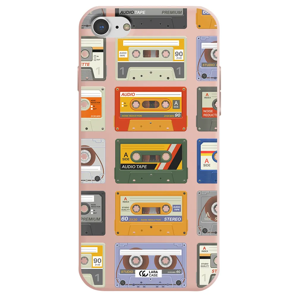 All My Cassettes Apple iPhone 8 Silicone pastel pink Case