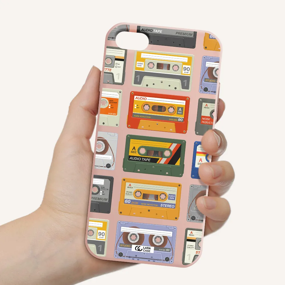 All My Cassettes Apple iPhone 8 Silicone pastel pink Case