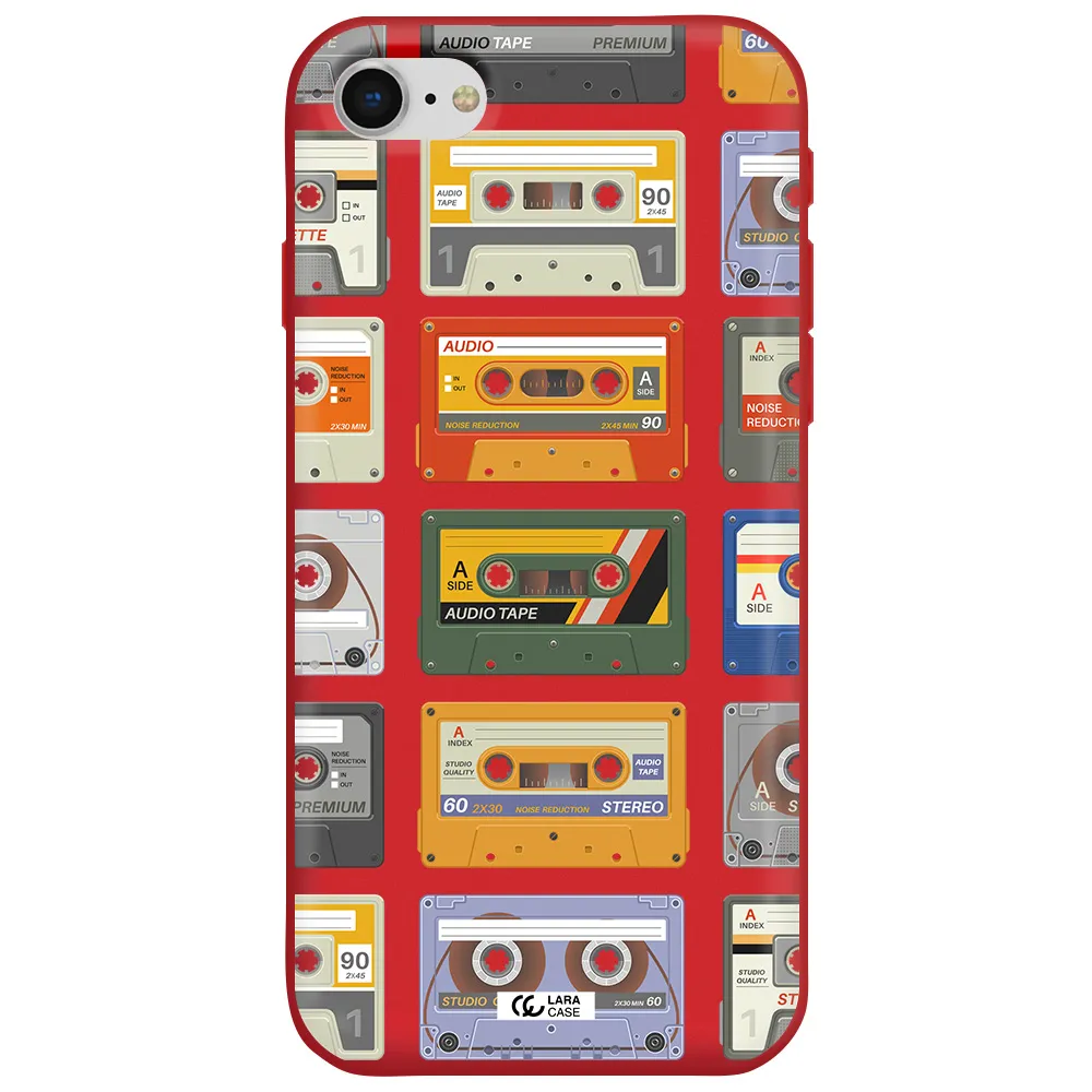 All My Cassettes Apple iPhone se 2020 Silicone Imperial Red Case