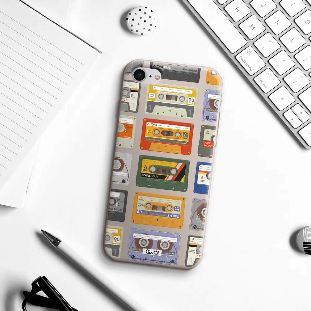 All My Cassettes Apple iPhone se 2020 Silicone Stone Case