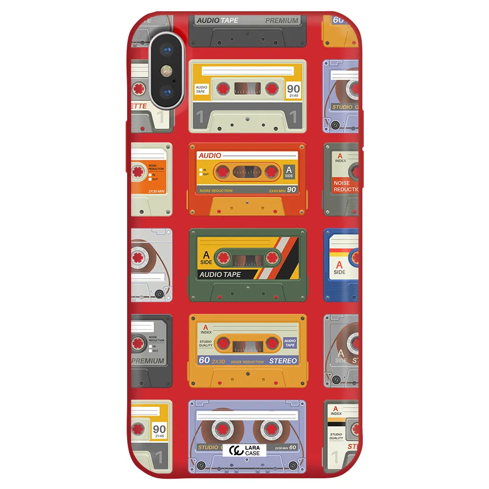All My Cassettes Apple iPhone X Silicone Imperial Red Case