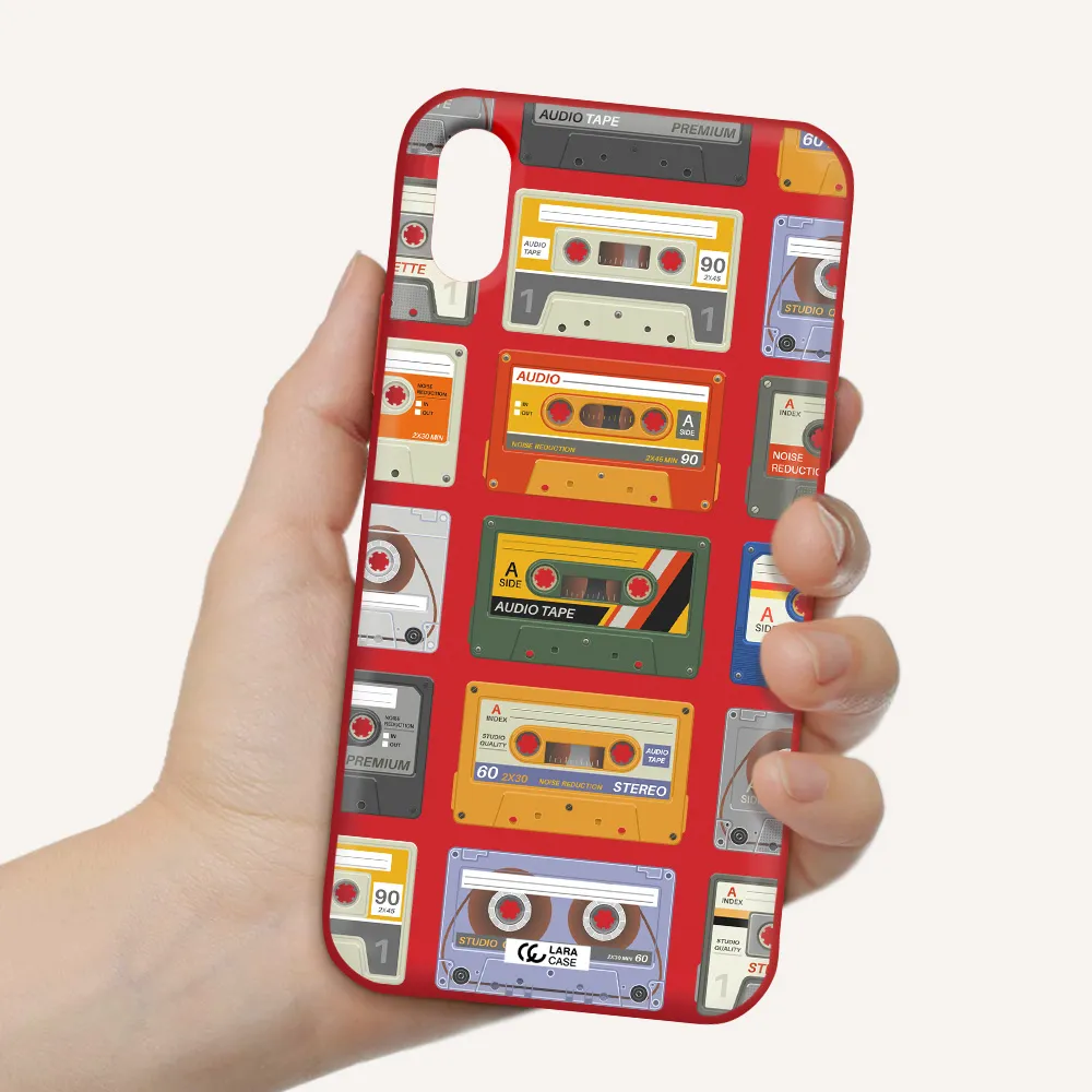 All My Cassettes Apple iPhone X Silicone Imperial Red Case