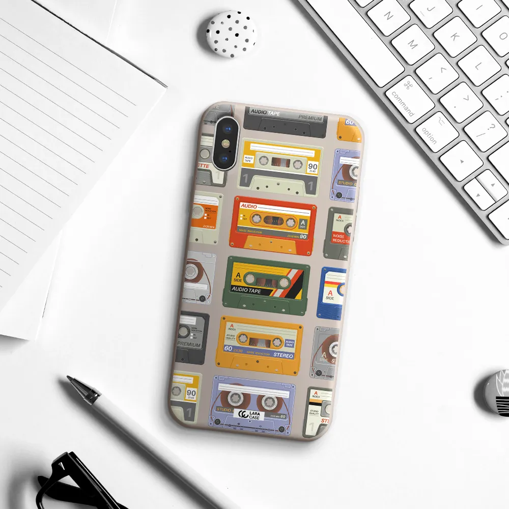 All My Cassettes Apple iPhone X Silicone Stone Case