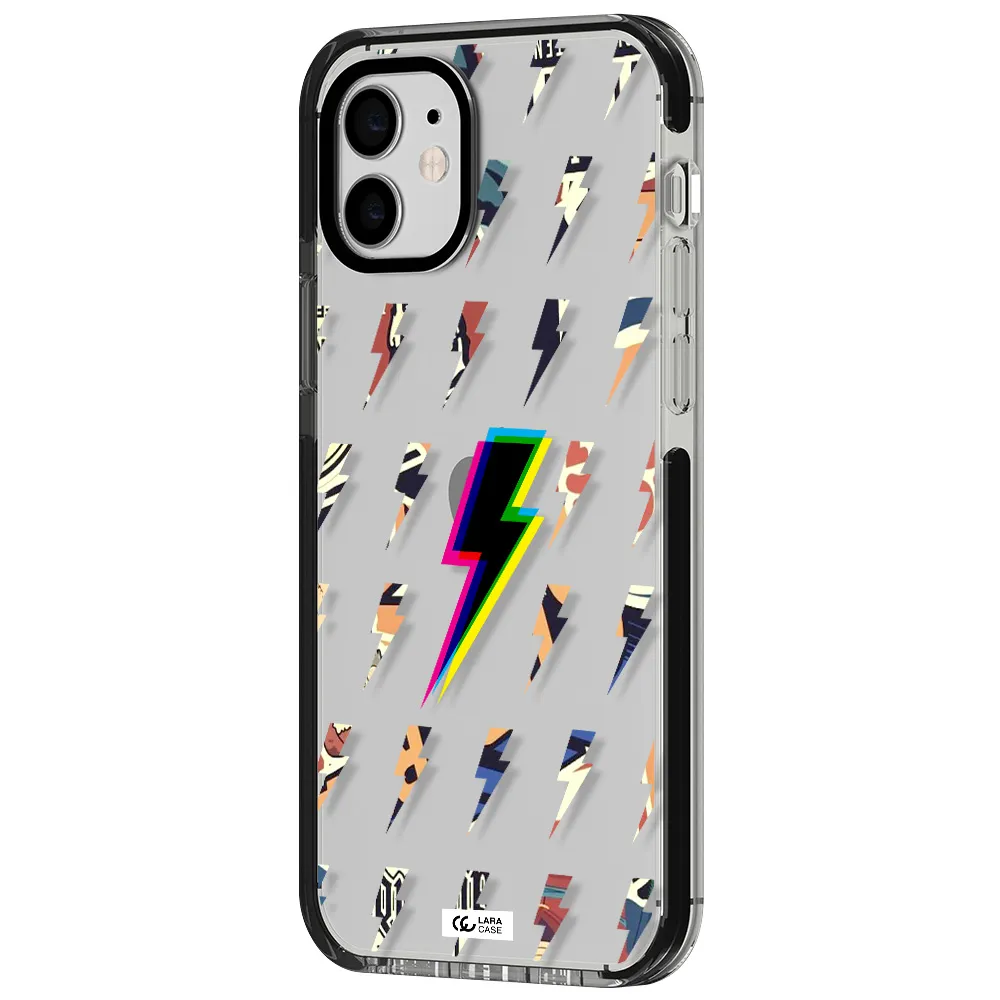 Thunder Glitch Apple iPhone 11 impact black border Case